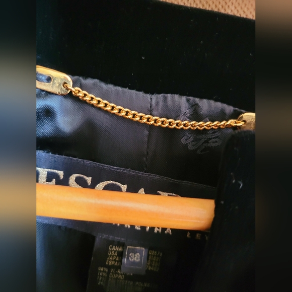 Escada Vintage Velvet blazer emerald green, lined in silk - Picture 5 of 10